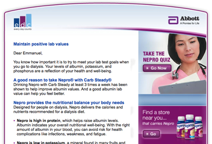 Maintain positive lab values